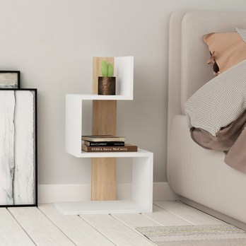 Prístavný stolík ROSIE biela/dub 1