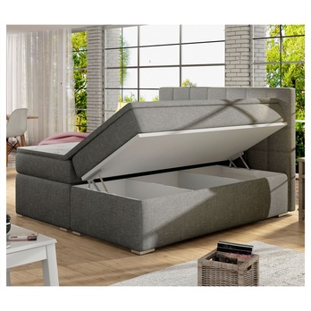 Posteľ s matracom a topperom ROSIE sivá, 180x200 cm 2