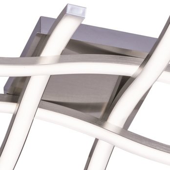 Stropné LED svietidlo ROUTE 3 matný nikel, šírka 46 cm 2