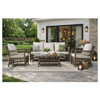 Záhradná zostava ROXA hnedá/krémová 1