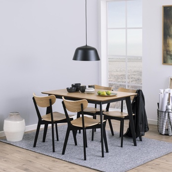 Jedálenský stôl ROXBY 4 prírodná/čierna 1