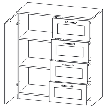 Komoda ROYAL 4 matná biela 1