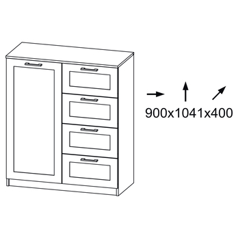 Komoda ROYAL 4 matná biela 4