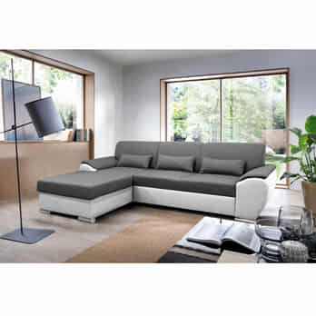 Sedacia súprava ROYAL MINI ľavá, sivá/biela 1