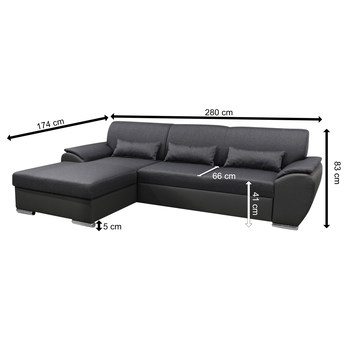 Sedacia súprava ROYAL MINI ľavá, sivá 6