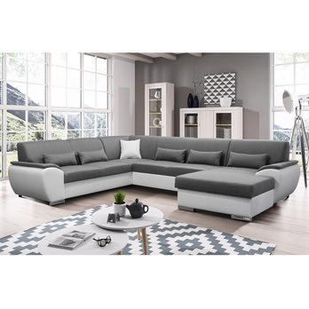 Sedacia súprava ROYAL U pravá, sivá/biela 1