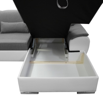 Sedacia súprava ROYAL U pravá, sivá/biela 3