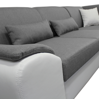 Sedacia súprava ROYAL U pravá, sivá/biela 5