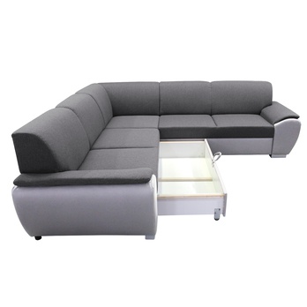 Sedacia súprava ROYAL ľavá, tmavosivá/biela 3