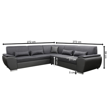 Sedacia súprava ROYAL ľavá, sivá 9