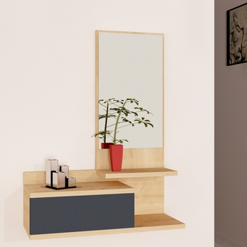 Predsieňová zostava ROZELLA prírodná/antracitová 1