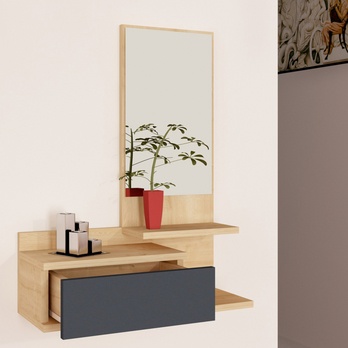 Predsieňová zostava ROZELLA prírodná/antracitová 2