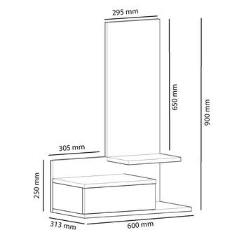 Predsieňová zostava ROZELLA prírodná/antracitová 3
