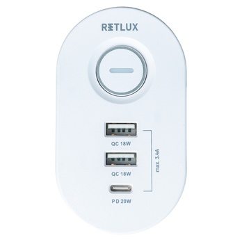 Predlžovací kábel na stôl RPC 72 biela, 3 zásuvky, 2x USB-A, 1x USB-C, dĺžka 1,5 m 4