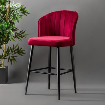 Barová stolička RUBI 3 červená/čierna, sada 2 ks 1