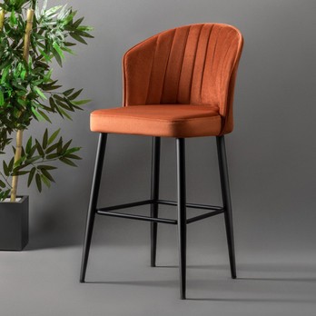 Barová stolička RUBI 3 oranžová/čierna, sada 2 ks 1