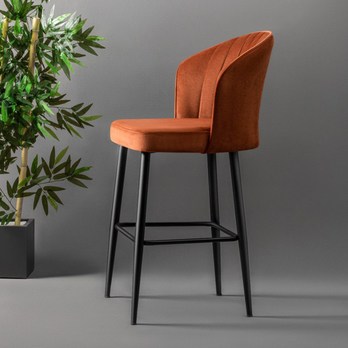 Barová stolička RUBI 3 oranžová/čierna, sada 2 ks 2