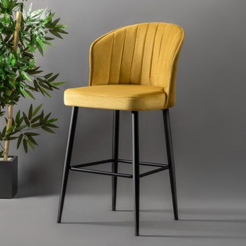 Barová stolička RUBI 3 žltá/čierna, sada 2 ks 1