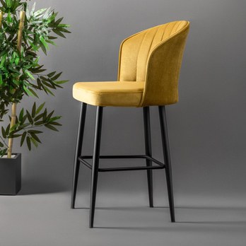 Barová stolička RUBI 3 žltá/čierna, sada 2 ks 2