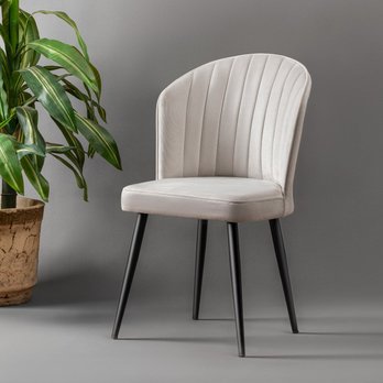 Jedálenská stolička RUBI krémová/čierna, sada 2 ks 1