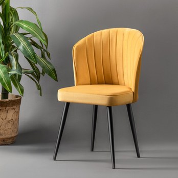 Jedálenská stolička RUBI žltá/čierna, sada 2 ks 1