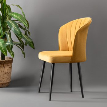 Jedálenská stolička RUBI žltá/čierna, sada 2 ks 2