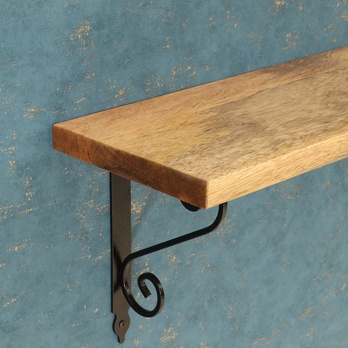 Nástenná polica RUNAL mango, šírka 100 cm 3