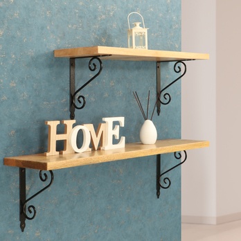 Nástenná polica RUNAL mango, šírka 125 cm 1