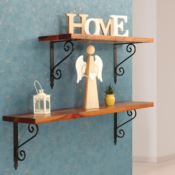 Nástenná polica RUNAL palisander, šírka 125 cm 1