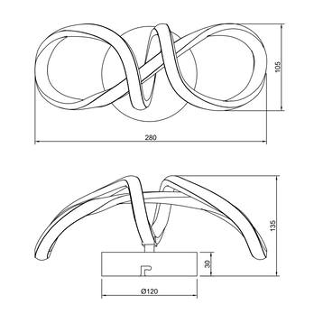 Stropné LED svietidlo RUSA čierna 5