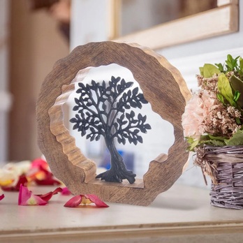 Dekorácia strom života RUSSEL mango/čierna 1