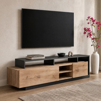 TV komoda RUSSO antracitová/dub artisan 1