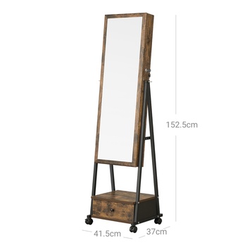 Stojan na šperky so zrkadlom RUSTIC hnedá 5
