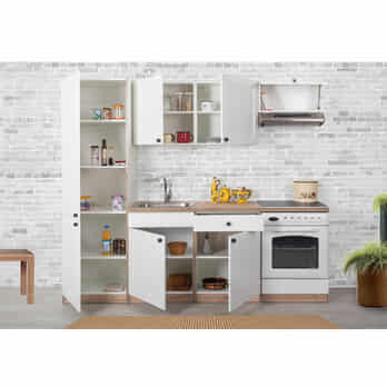 Sada políc a chrbta do vysokej skrine RUSTIK II biela matná 1