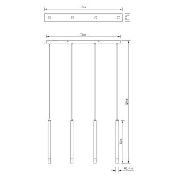 Závesné svietidlo RYAN 4 biela 2