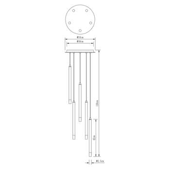 Závesné svietidlo RYAN 5 biela 5