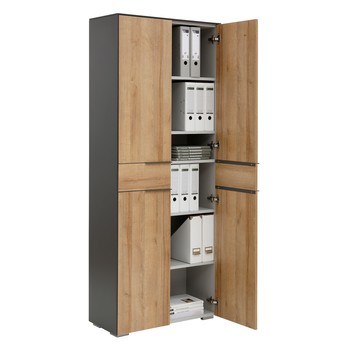 Skriňa RYDER dub riviera/antracitová, šírka 81 cm 2