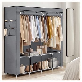 Látková šatníková skriňa RYG 3 sivá 1