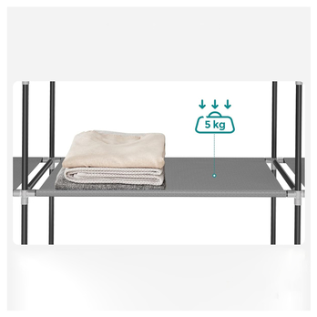 Látková šatníková skriňa RYG 3 sivá 3