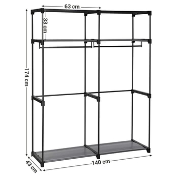 Látková skriňa RYG02 sivá 7