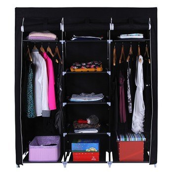 Látková šatníková skriňa RYG12 čierna 7