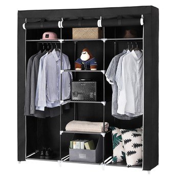 Látková šatníková skriňa RYG12 čierna 8