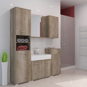 Skrinka s košom SABINA dub canyon 4