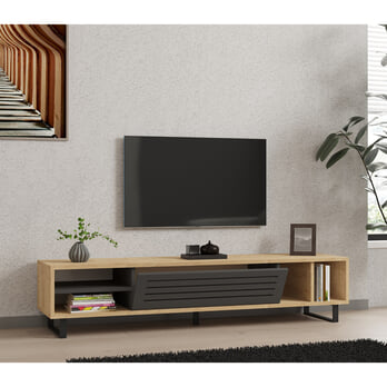 TV komoda SAFIR borovica/antracitová 2