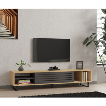 TV komoda SAFIR borovica/antracitová 3