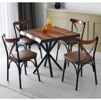 Jedálenský stôl SAFIR orech/čierna 1