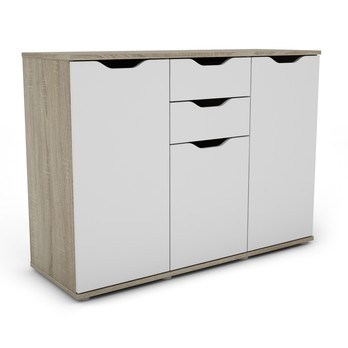 Komoda SAGA 3 dub sonoma/biela 1