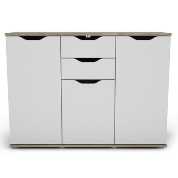 Komoda SAGA 3 dub sonoma/biela 2