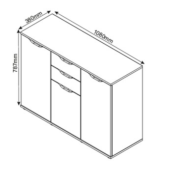 Komoda SAGA 3 dub sonoma/biela 3