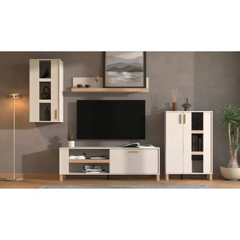 Obývacia stena SAICHIRO kašmírová/dub artisan 1